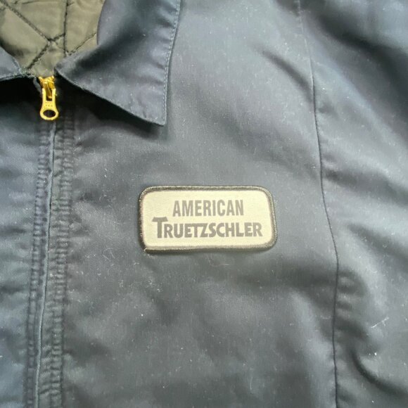 VTG Cintas Work Jacket Mens 2XL‎ Navy Mickey American Truetzschler Patch Quilted - Picture 6 of 14